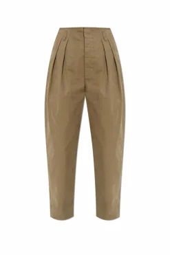 Moschino ZIELONY Spodnie z zaszewkami