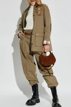 Moschino ZIELONY Spodnie z zaszewkami
