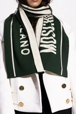 Moschino ZIELONY Szal z logo