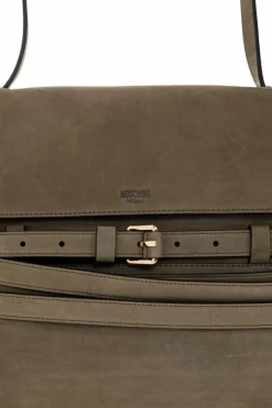 Moschino ZIELONY Zamszowa torba typu `shopper`