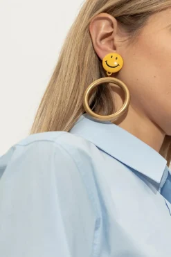 Moschino ZŁOTY Okrągłe kolczyki