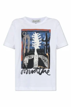 Munthe BIAŁY T-shirt `Lack`
