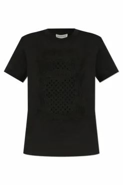 Munthe CZARNY T-shirt z logo ‘Fenella’