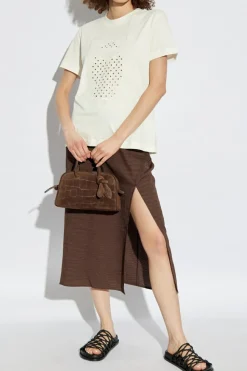 Munthe kremowy T-shirt z logo ‘Fenella’