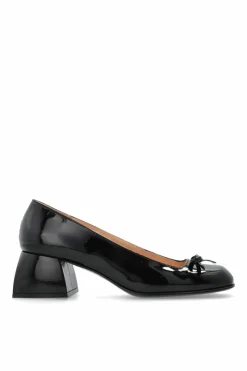 Nodaleto CZARNY Skórzane buty na obcasie