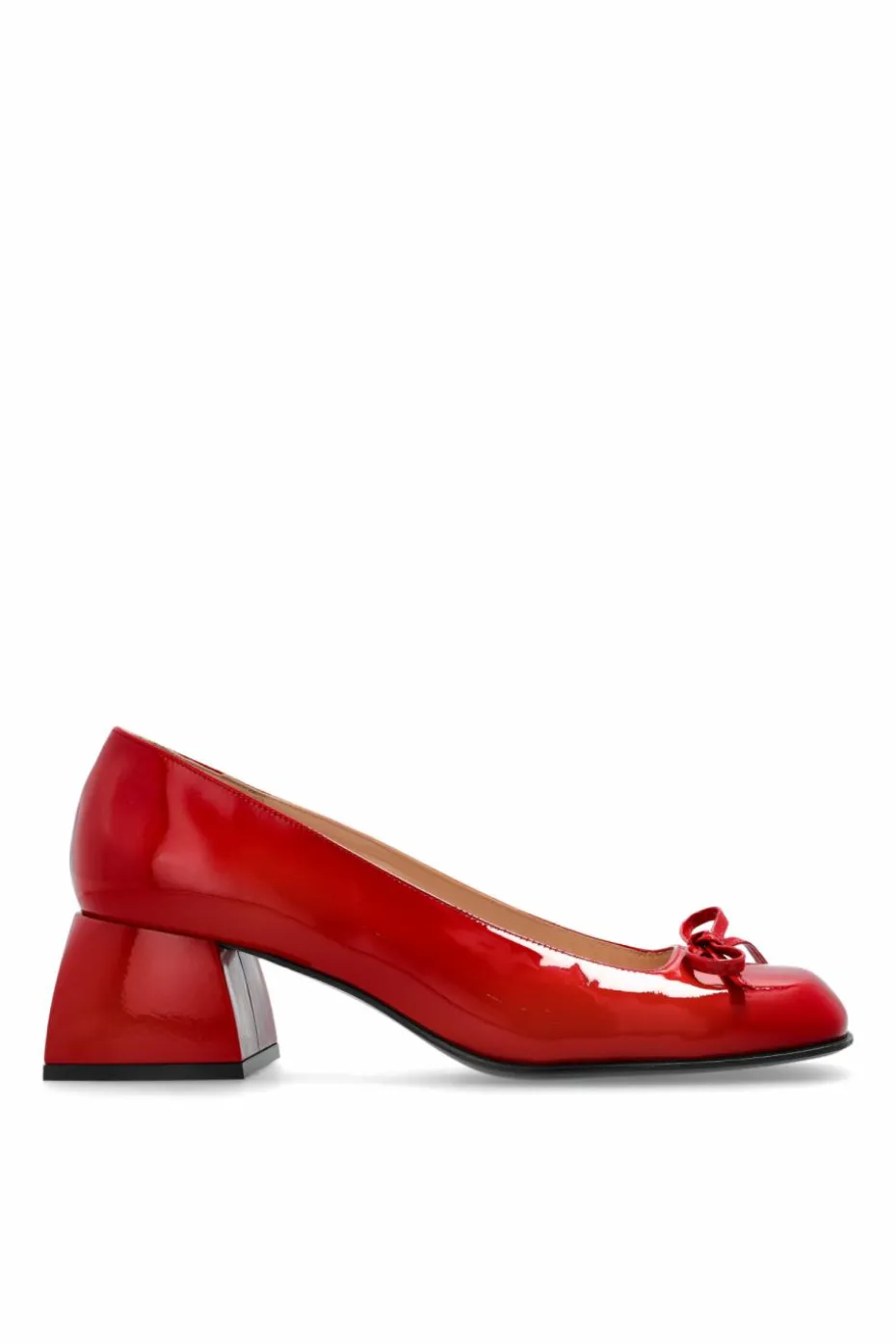 Nodaleto CZERWONY Skórzane buty na obcasie
