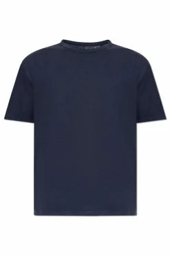Officine Generale GRANATOWY T-shirt z okrągłym dekoltem