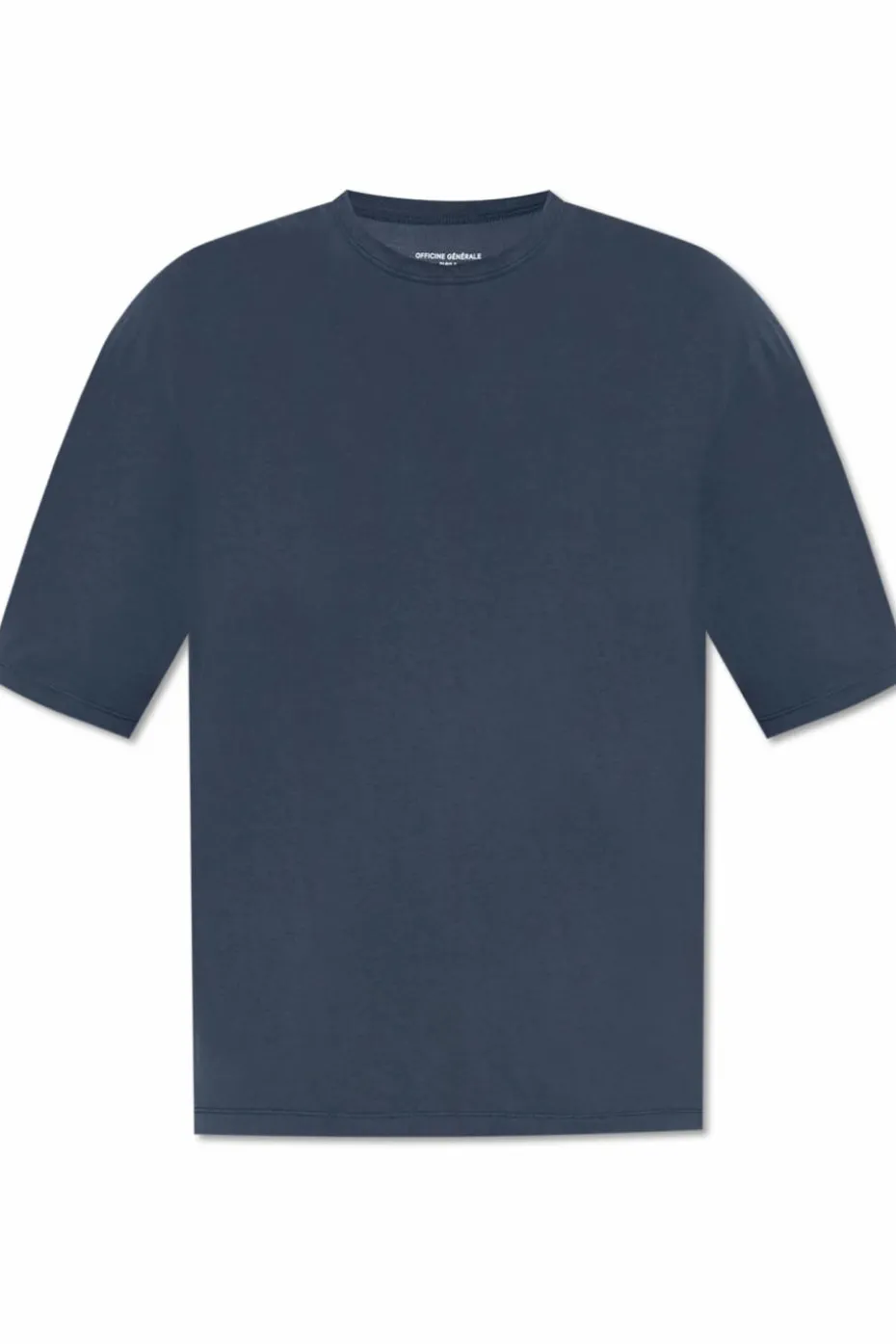 Officine Generale GRANATOWY T-shirt z okrągłym dekoltem