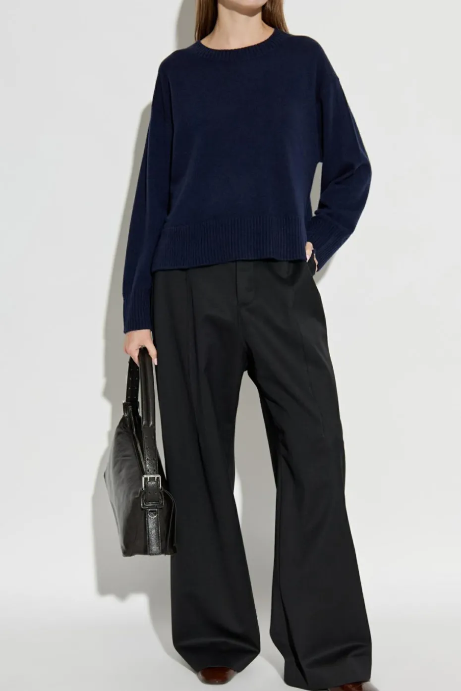 Officine Generale GRANATOWY Kaszmirowy sweter ‘Nicky’