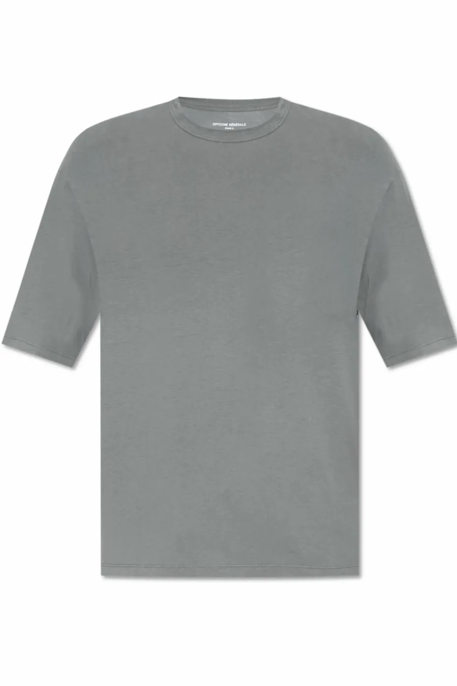 Officine Generale SZARY T-shirt z okrągłym dekoltem