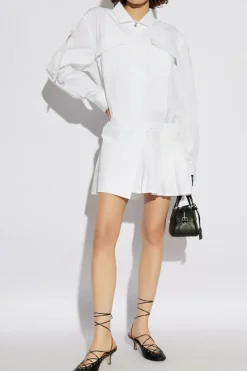 Off-White BIAŁY Koszulowa sukienka