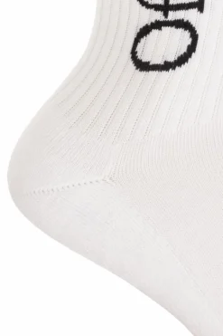 Off-White BIAŁY Prążkowane skarpety