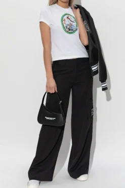 Off-White BIAŁY T-shirt z logo