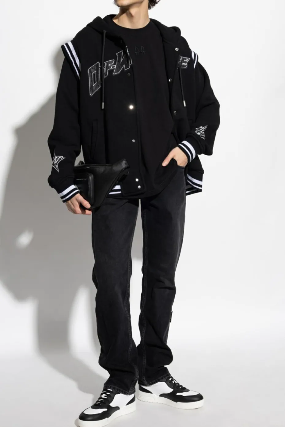 Off-White CZARNY Kurtka z logo