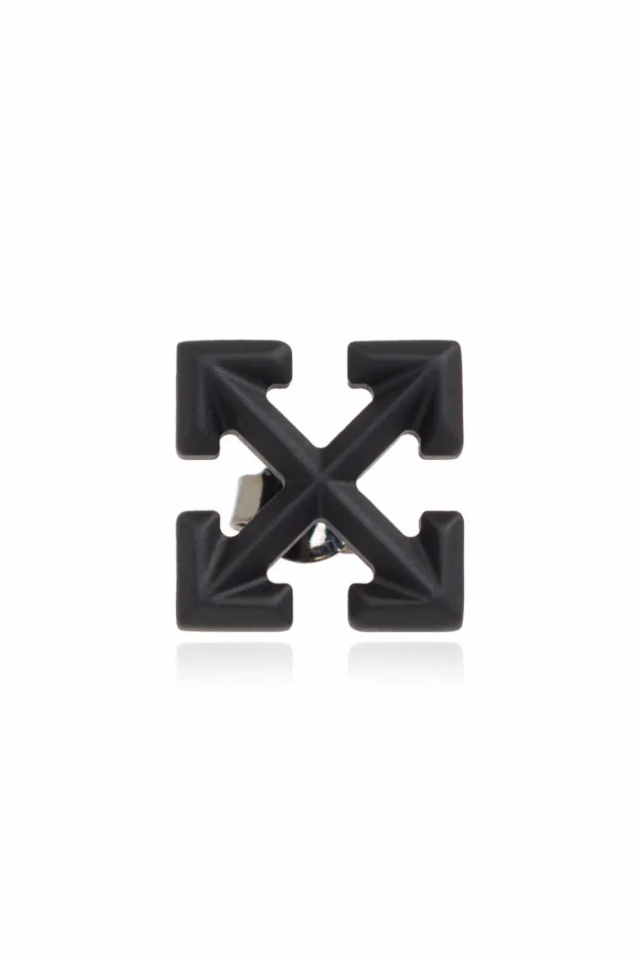 Off-White CZARNY Pojedynczy kolczyk w kształcie logo
