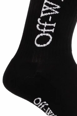 Off-White CZARNY Prążkowane skarpety