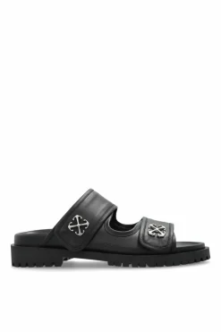 Off-White CZARNY Skórzane klapki `Chicago`