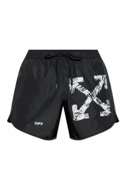 Off-White CZARNY Szorty kąpielowe
