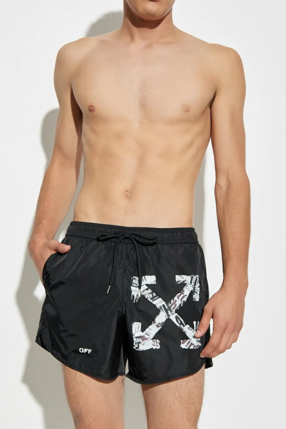 Off-White CZARNY Szorty kąpielowe