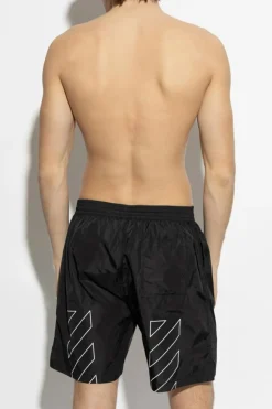 Off-White CZARNY Szorty kąpielowe