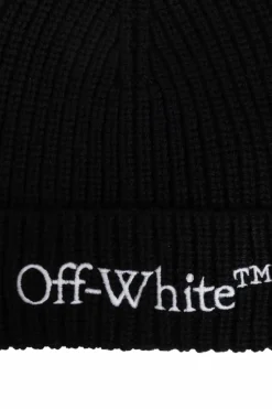 Off-White CZARNY Wełniana czapka