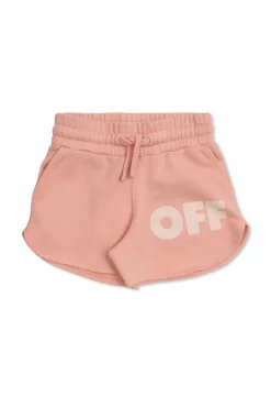 Off-White Kids RÓŻOWY Bawełniane szorty z logo