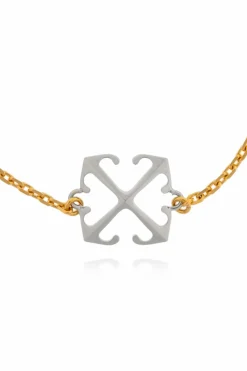 Off-White ZŁOTY Bransoleta z logo
