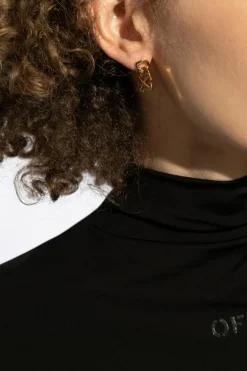 Off-White ZŁOTY Mosiężne kolczyki