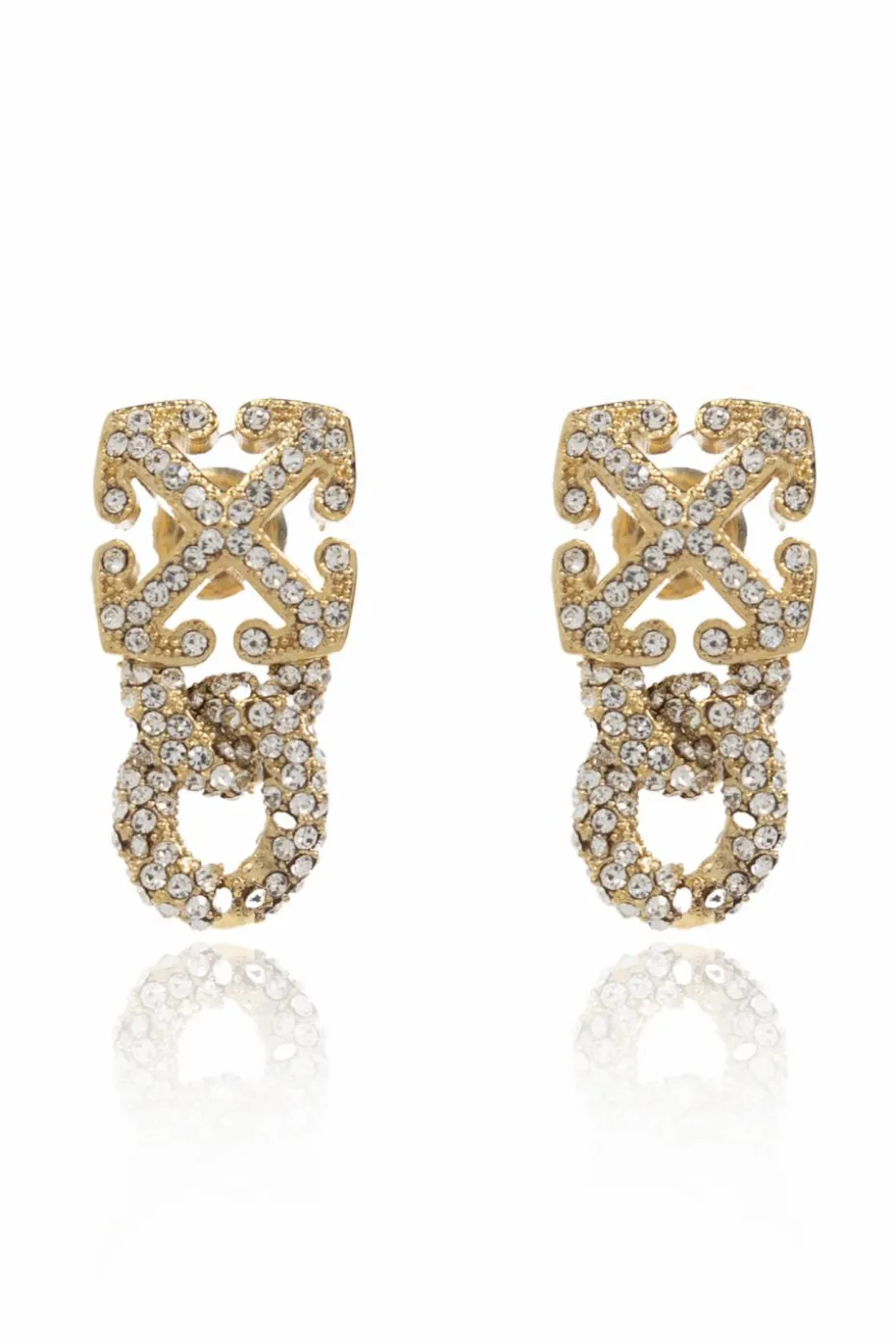 Off-White ZŁOTY Mosiężne kolczyki