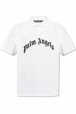 Palm Angels BIAŁY Polo z logo