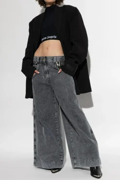 Palm Angels CZARNY Top z logo