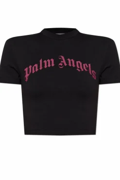 Palm Angels CZARNY T-shirt z logo