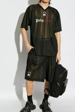 Palm Angels CZARNY T-shirt z logo