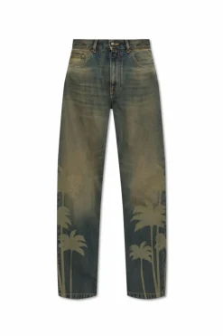 Palm Angels GRANATOWY Jeansy z logo