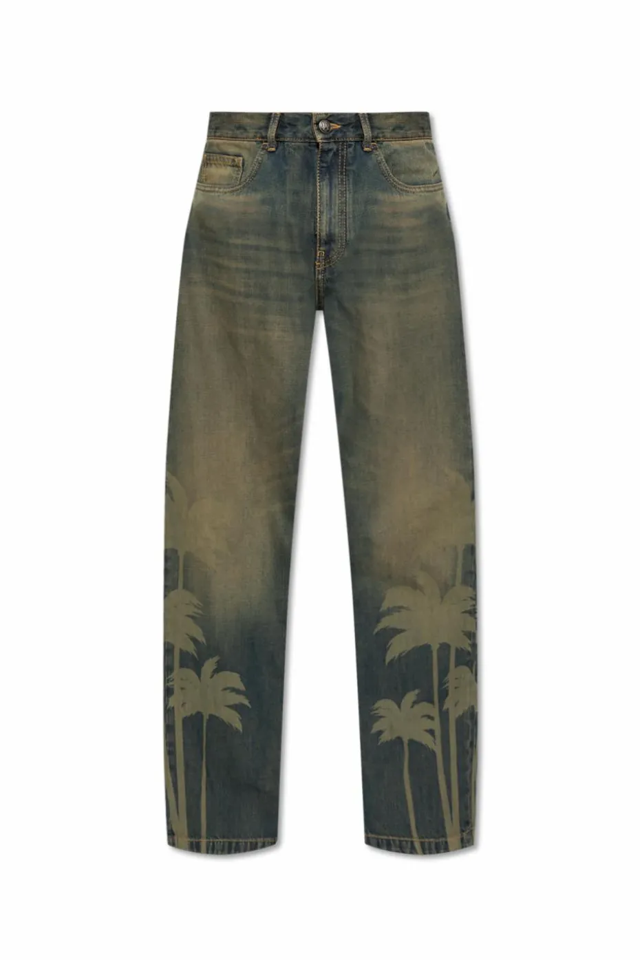 Palm Angels GRANATOWY Jeansy z logo