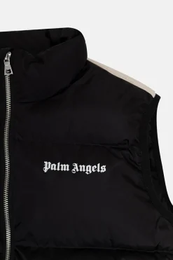 Palm Angels Kids CZARNY Ocieplana pikowana kamizelka
