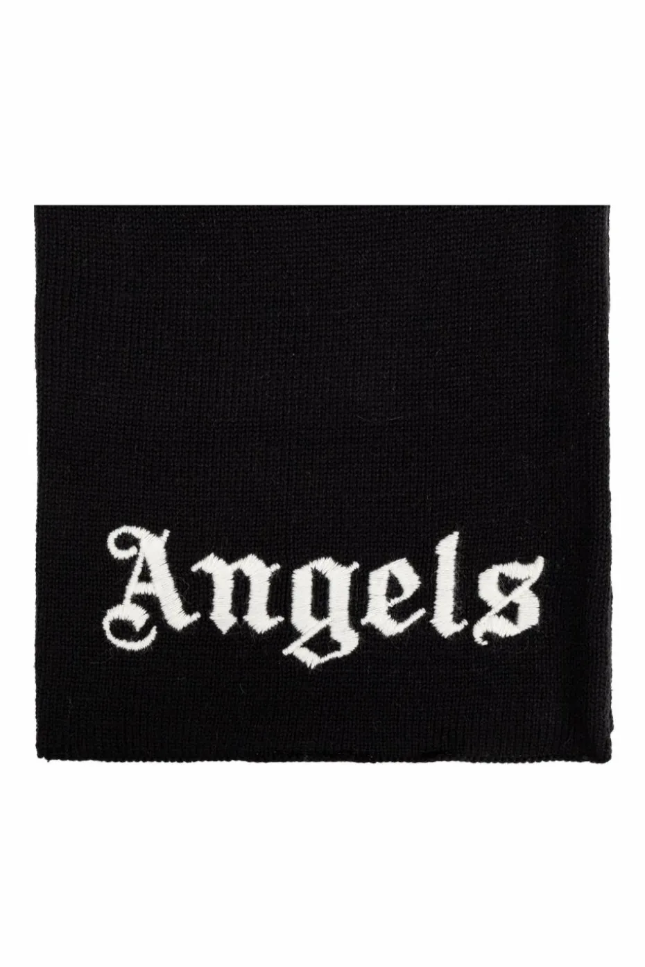 Palm Angels Kids CZARNY Szal z wyszytym logo