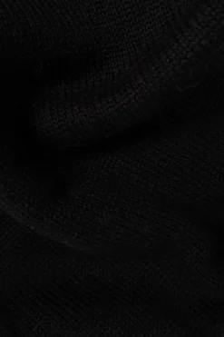 Palm Angels Kids CZARNY Szal z wyszytym logo