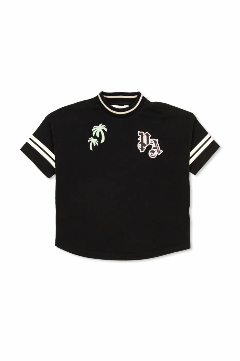 Palm Angels Kids CZARNY T-shirt z nadrukowanym logo