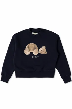 Palm Angels Kids GRANATOWY Bluza z nadrukiem