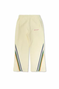 Palm Angels Kids kremowy Spodnie dresowe z logo