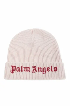 Palm Angels Kids RÓŻOWY Czapka z wyszytym logo