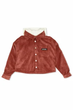 Palm Angels Kids RÓŻOWY Sztruksowa kurtka