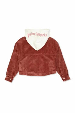Palm Angels Kids RÓŻOWY Sztruksowa kurtka