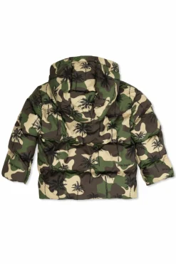 Palm Angels Kids ZIELONY Ocieplana kurtka