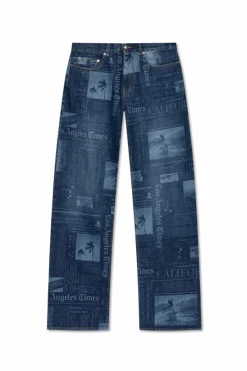 Palm Angels NIEBIESKI Jeansy ze wzorem