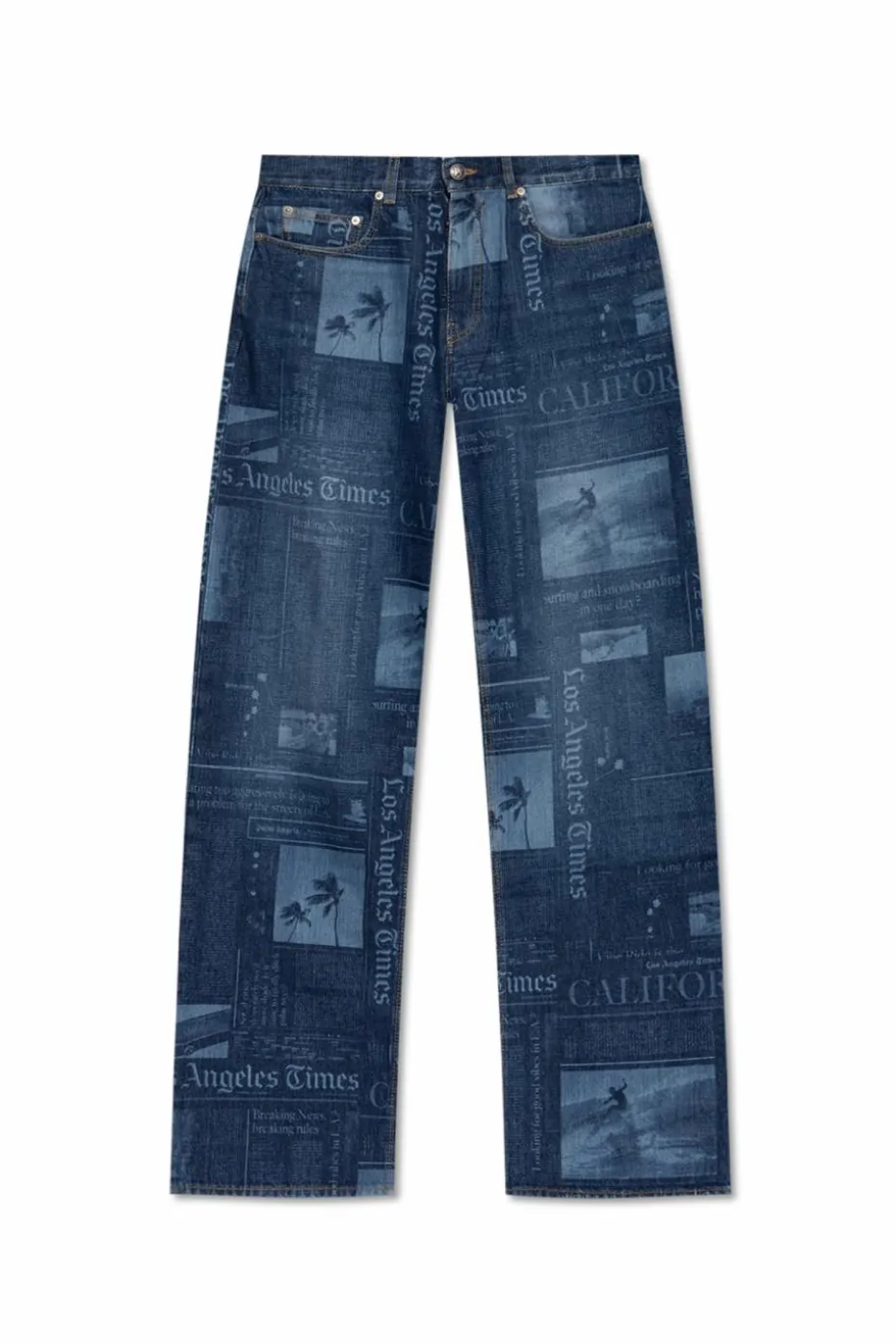Palm Angels NIEBIESKI Jeansy ze wzorem