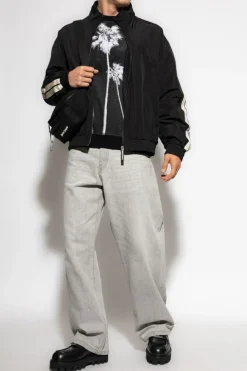Palm Angels SZARY Sweter z nadrukiem
