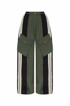 Palm Angels ZIELONY Spodnie z kieszeniami