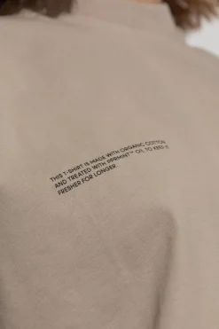 Pangaia beżowy T-shirt z logo
